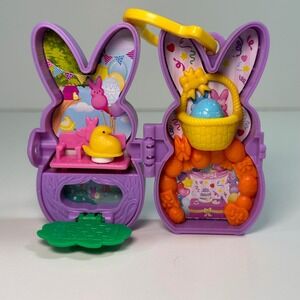 Polly Pocket Peeps Purple Bunny Compact Easter 2024 Mattel JCC16 Yellow Chick